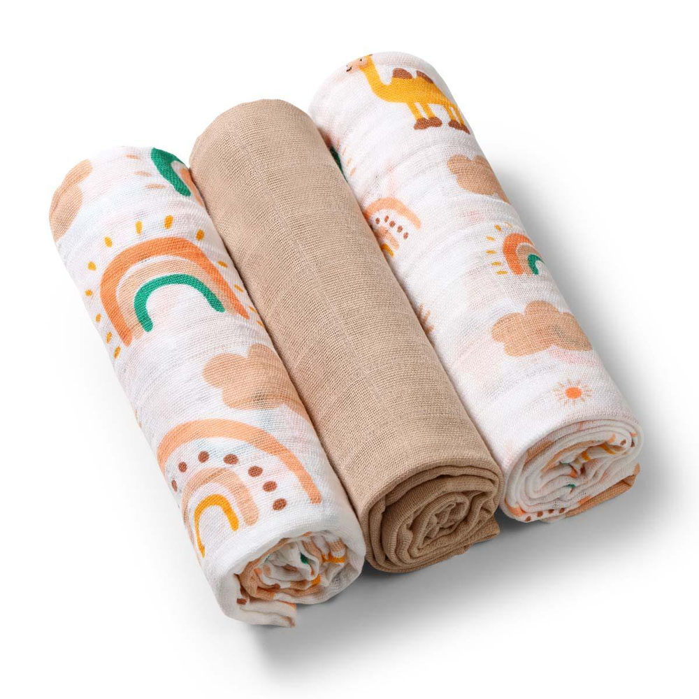 BabyOno textilpelenka színes 3db barack 348/09