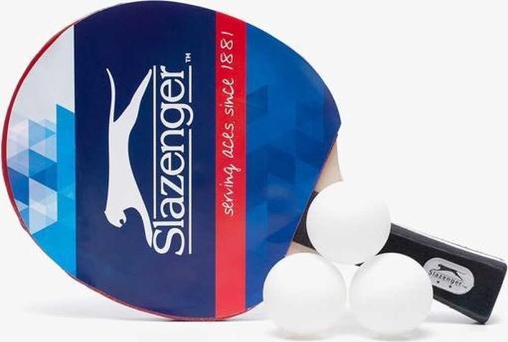 Slazenger pingpong ütő szett. 1 db fa ütő, 3 labda + hordozó táska