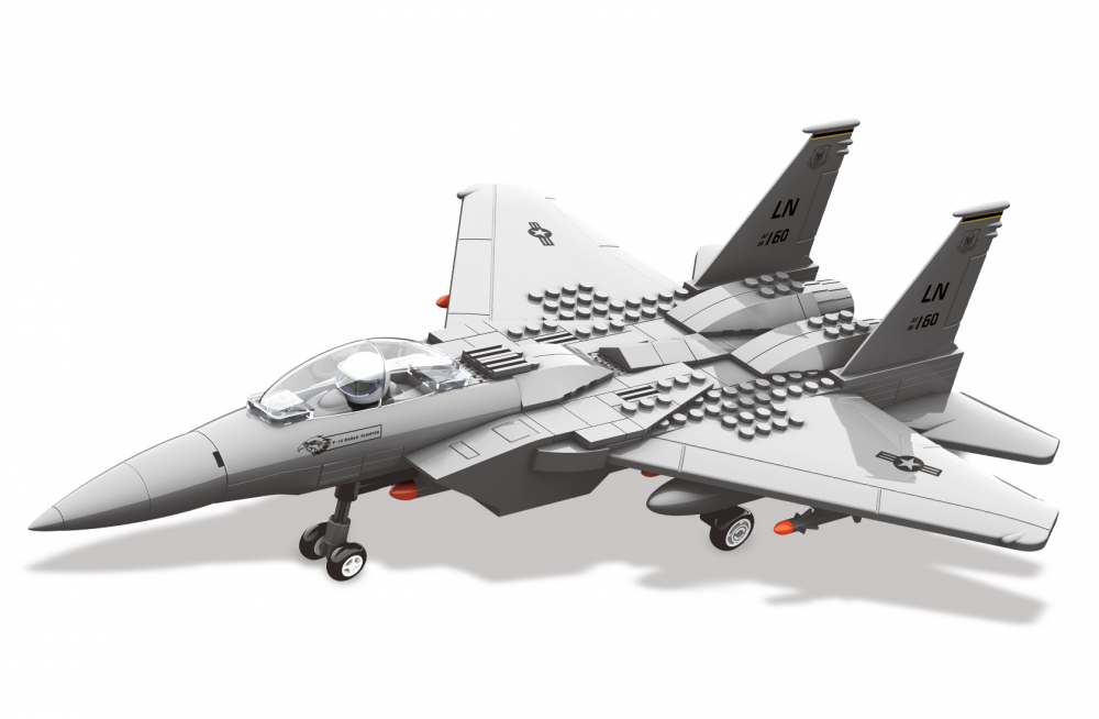 WANGE® 4004 | készségfejlesztő építőjáték | 270 db építőkocka | F-15 vadász repülőgép