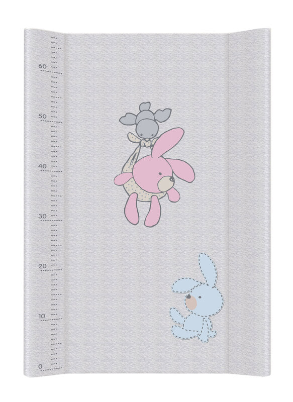 Ceba pelenkázó lap merev 2 oldalú 50x70cm COMFORT nyuszi szürke