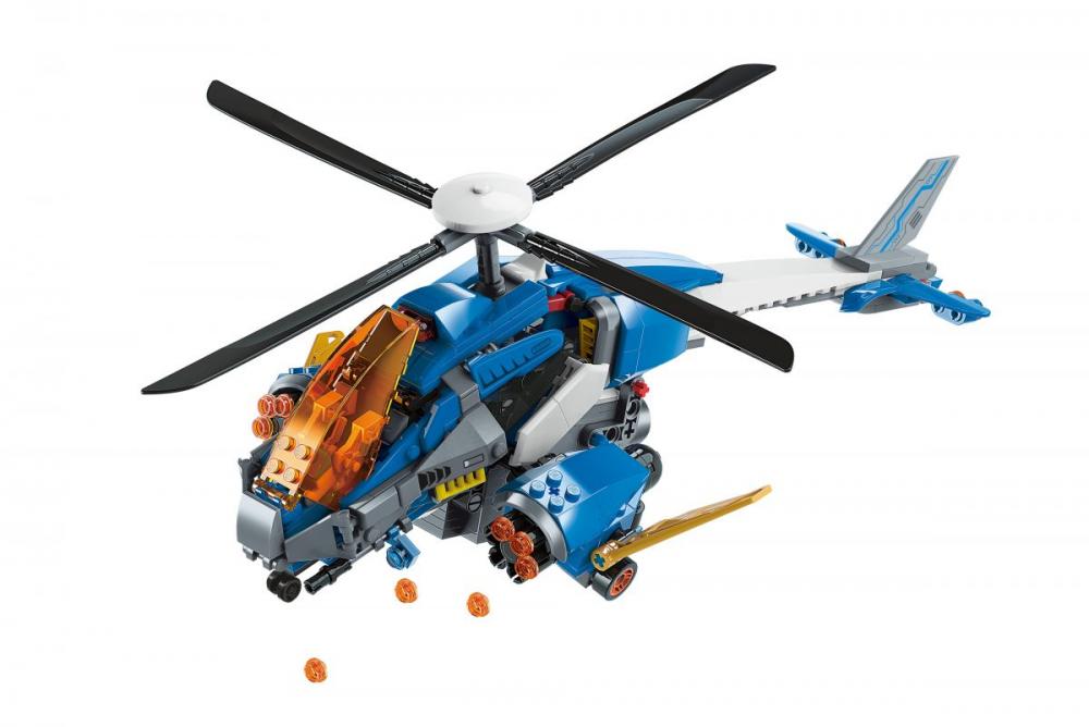 QMAN® 42103 | lego-kompatibilis építőjáték | 604 db építőkocka | 3-az-1-ben szuper kreátor Helikopter, Repülő sárkány vagy Vadászgép