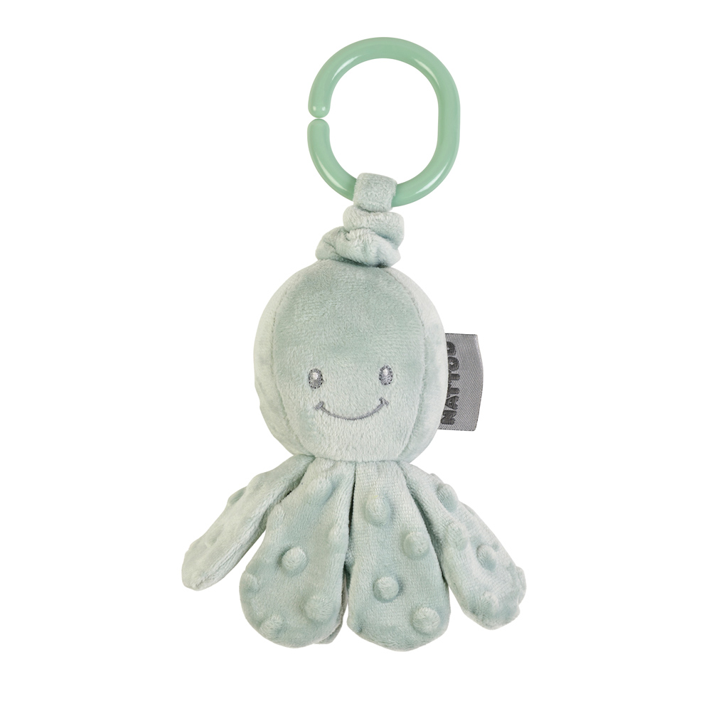 Nattou felhúzós rezgő játék plüss Lapidou - Octopus zöld 21cm