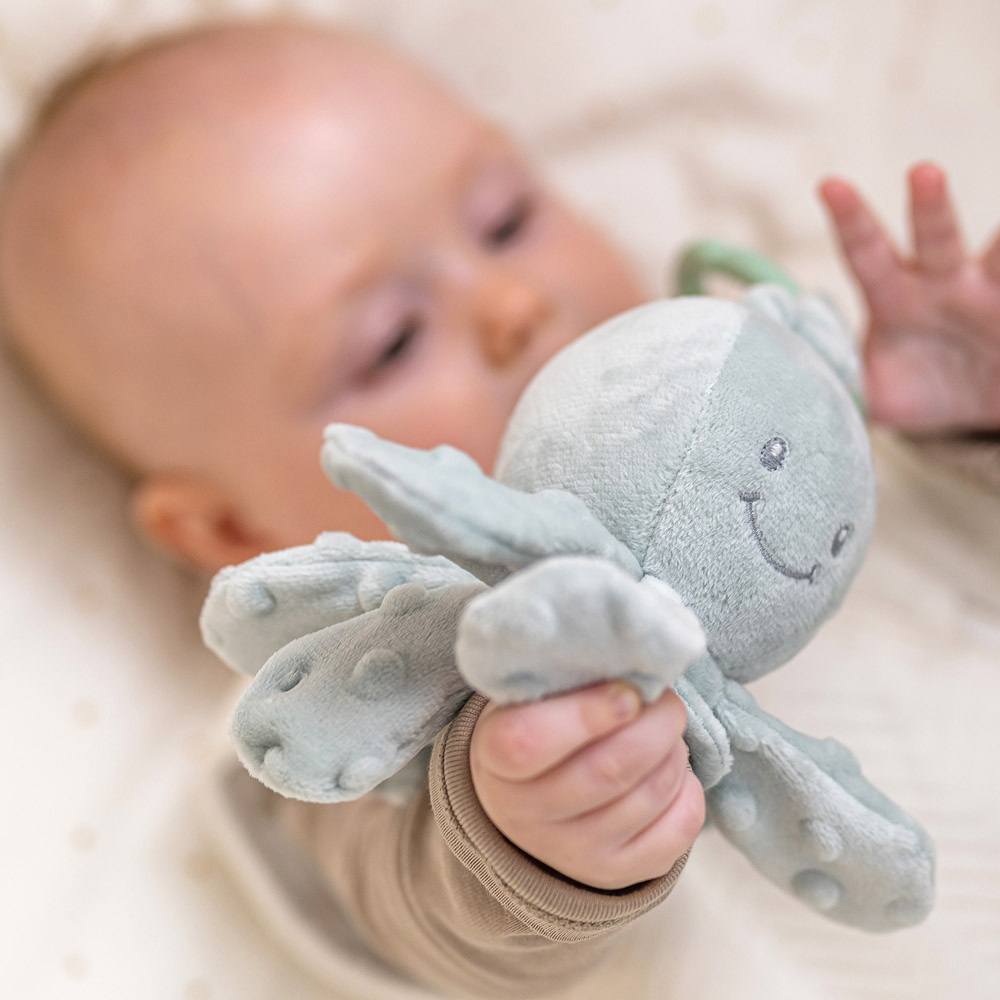 Nattou felhúzós rezgő játék plüss Lapidou - Octopus zöld 21cm