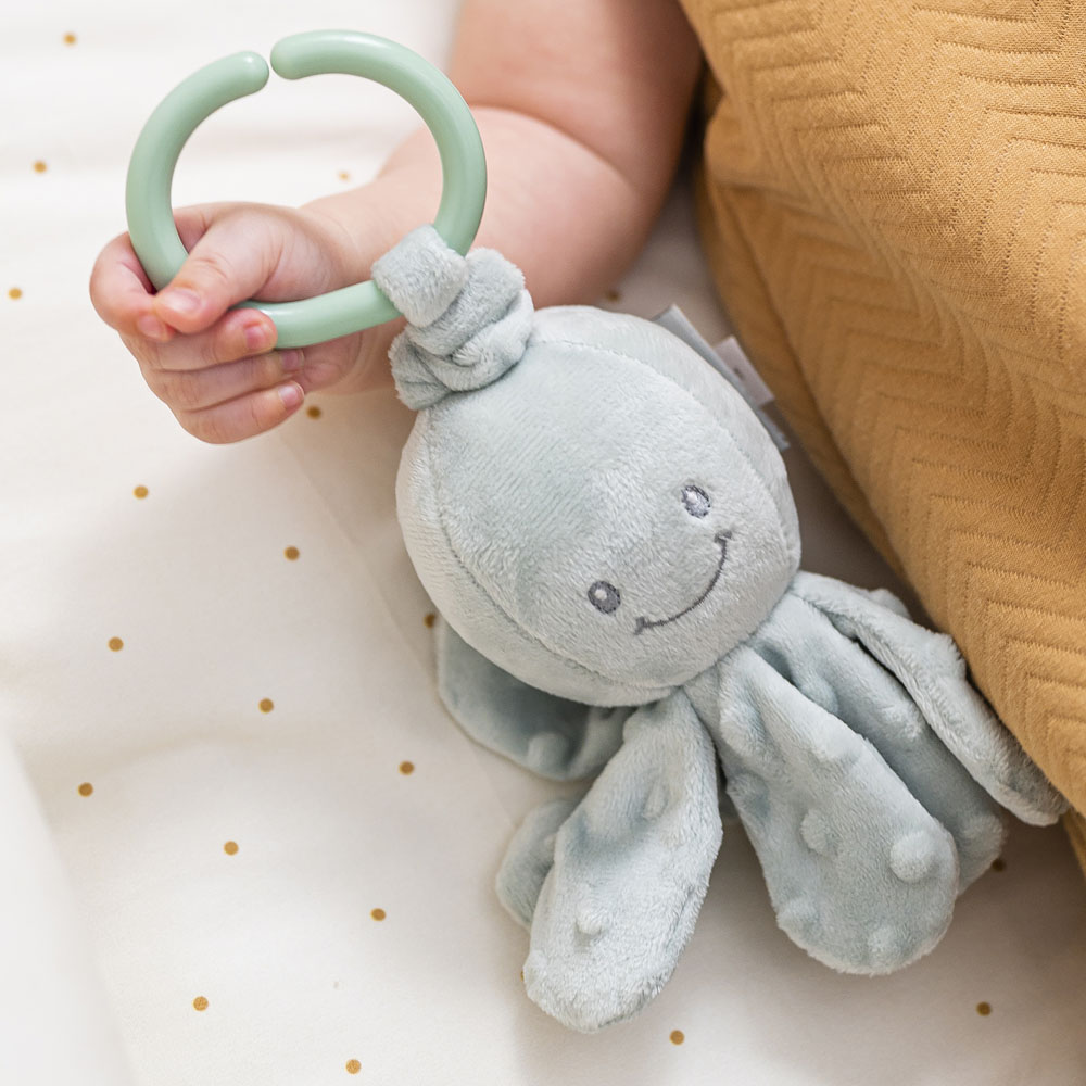 Nattou felhúzós rezgő játék plüss Lapidou - Octopus zöld 21cm