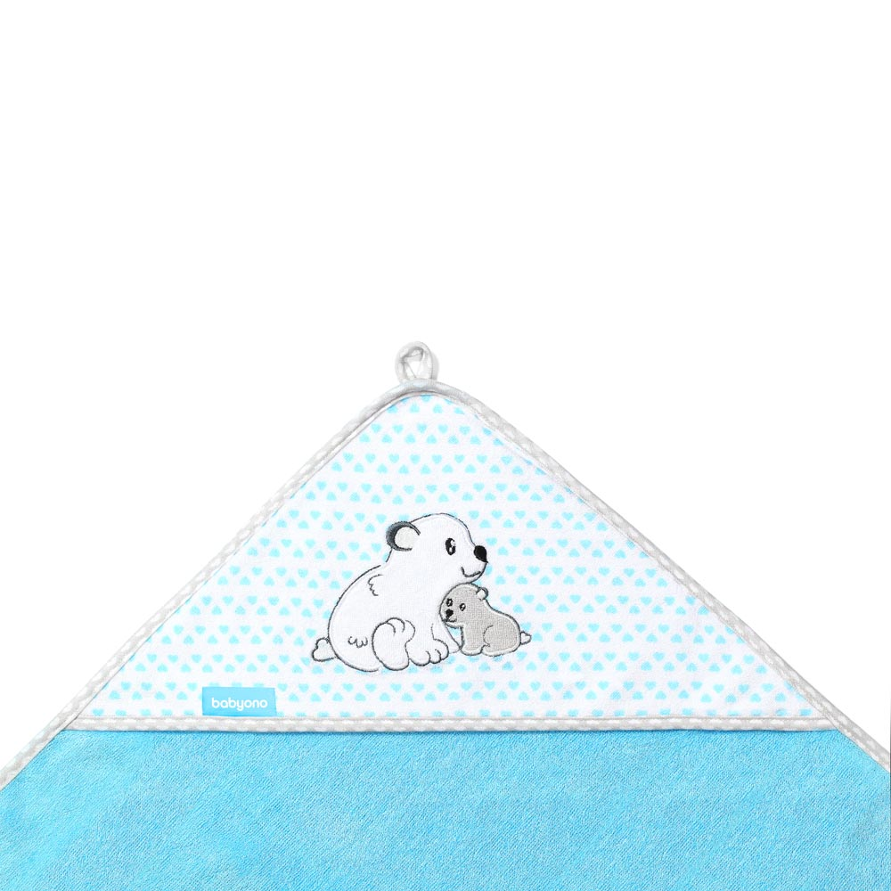 BabyOno fürdőlepedő kapucnis bambusz 100x100cm jegesmedve 346/02