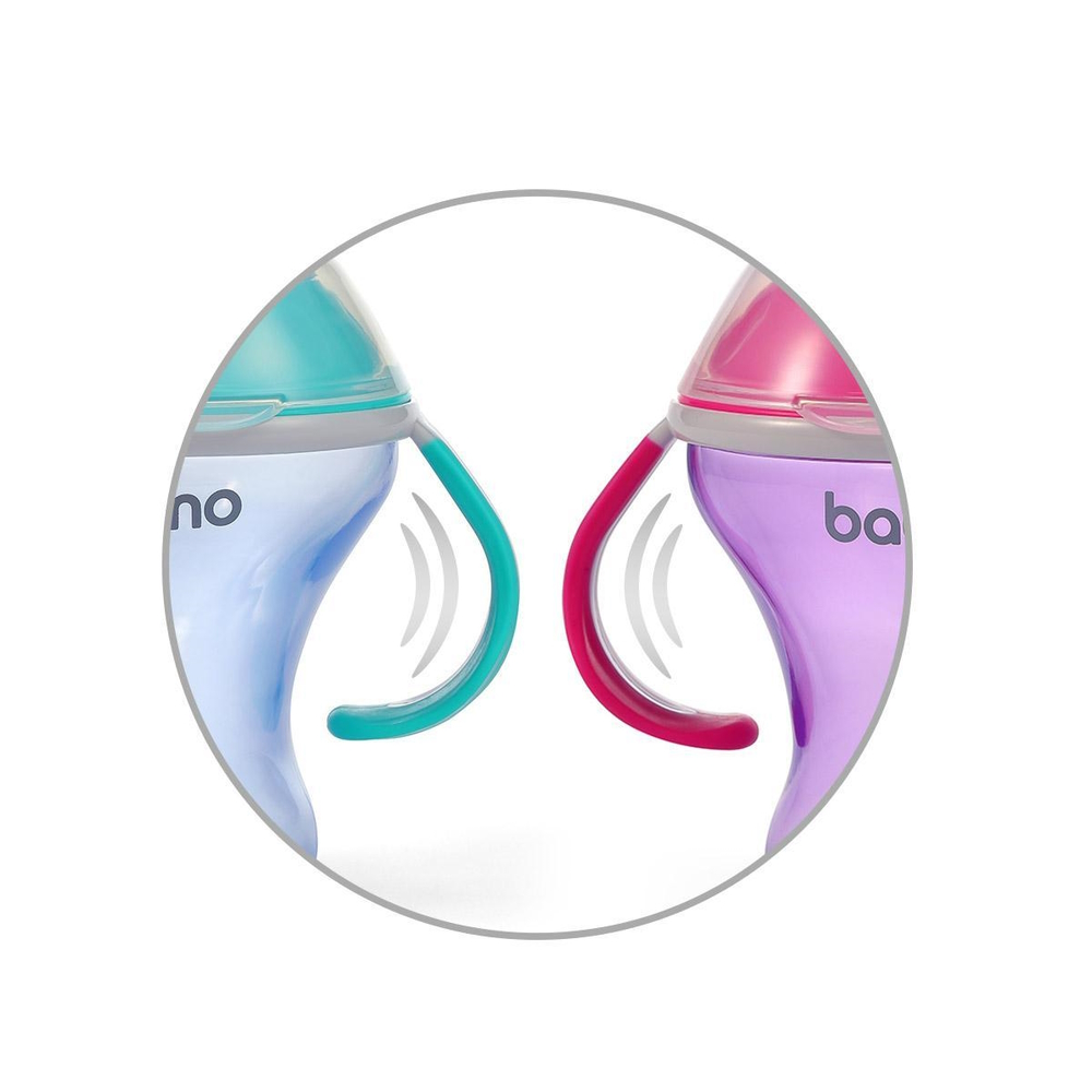 BabyOno itatópohár - csöpögésmentes puha csőrrel 3hó 180ml pink