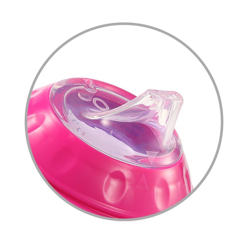 BabyOno itatópohár - csöpögésmentes puha csőrrel 3hó 180ml pink