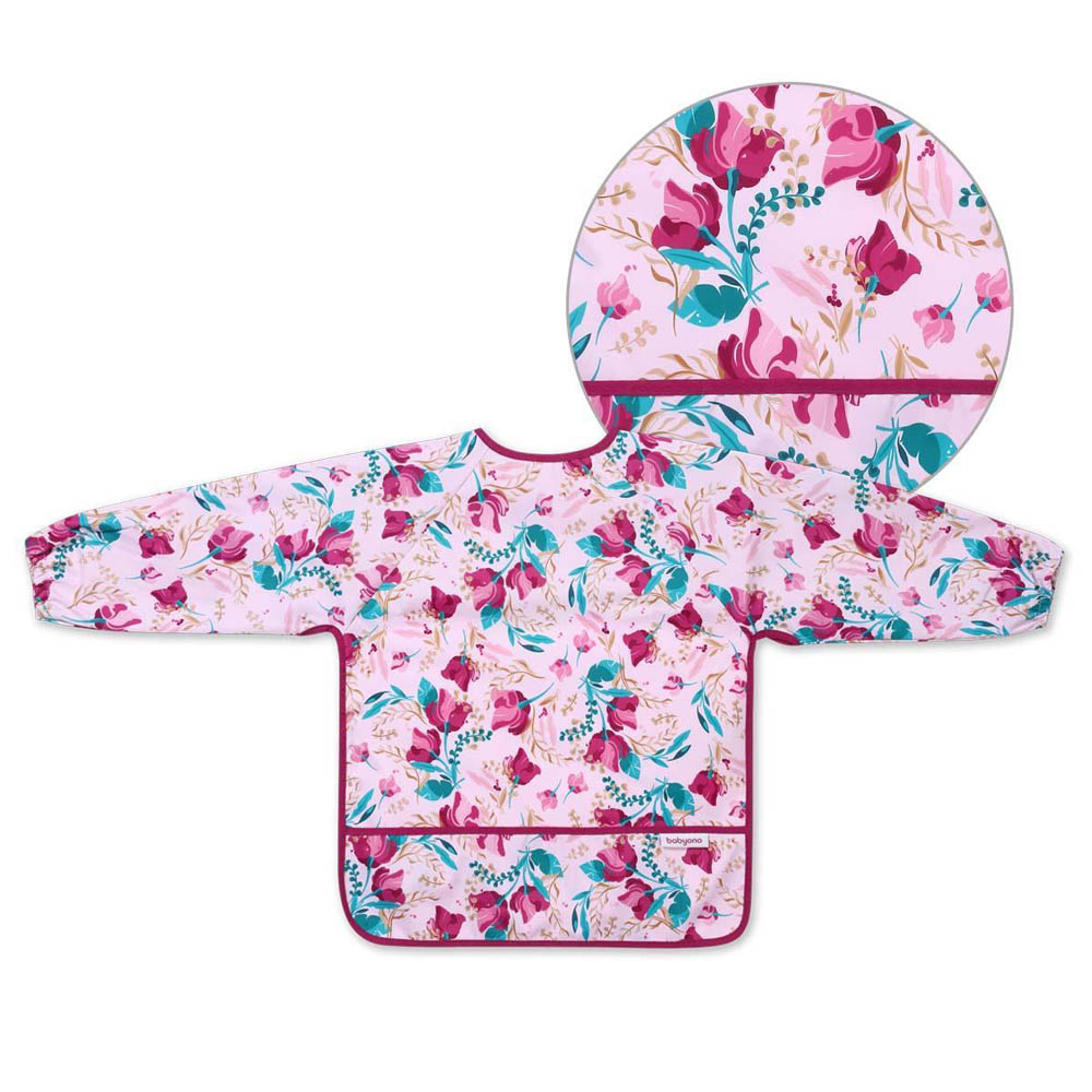 BabyOno előke - hosszú ujjas vízálló Floral 2-4év 1477/01