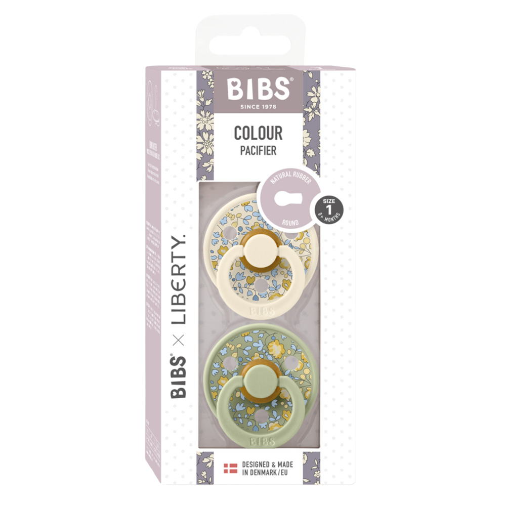 BIBS játszócumi - X Liberty Colour natúr kaucsuk 0-6 hó eloise zsálya 2 db