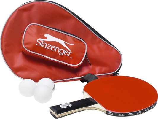 Slazenger pingpong ütő szett. 1 db  fa ütő, 3 labda + hordozó táska