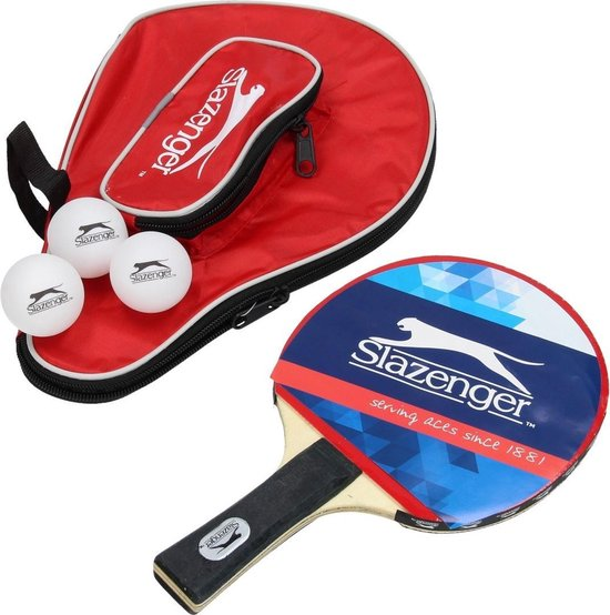 Slazenger pingpong ütő szett. 1 db  fa ütő, 3 labda + hordozó táska