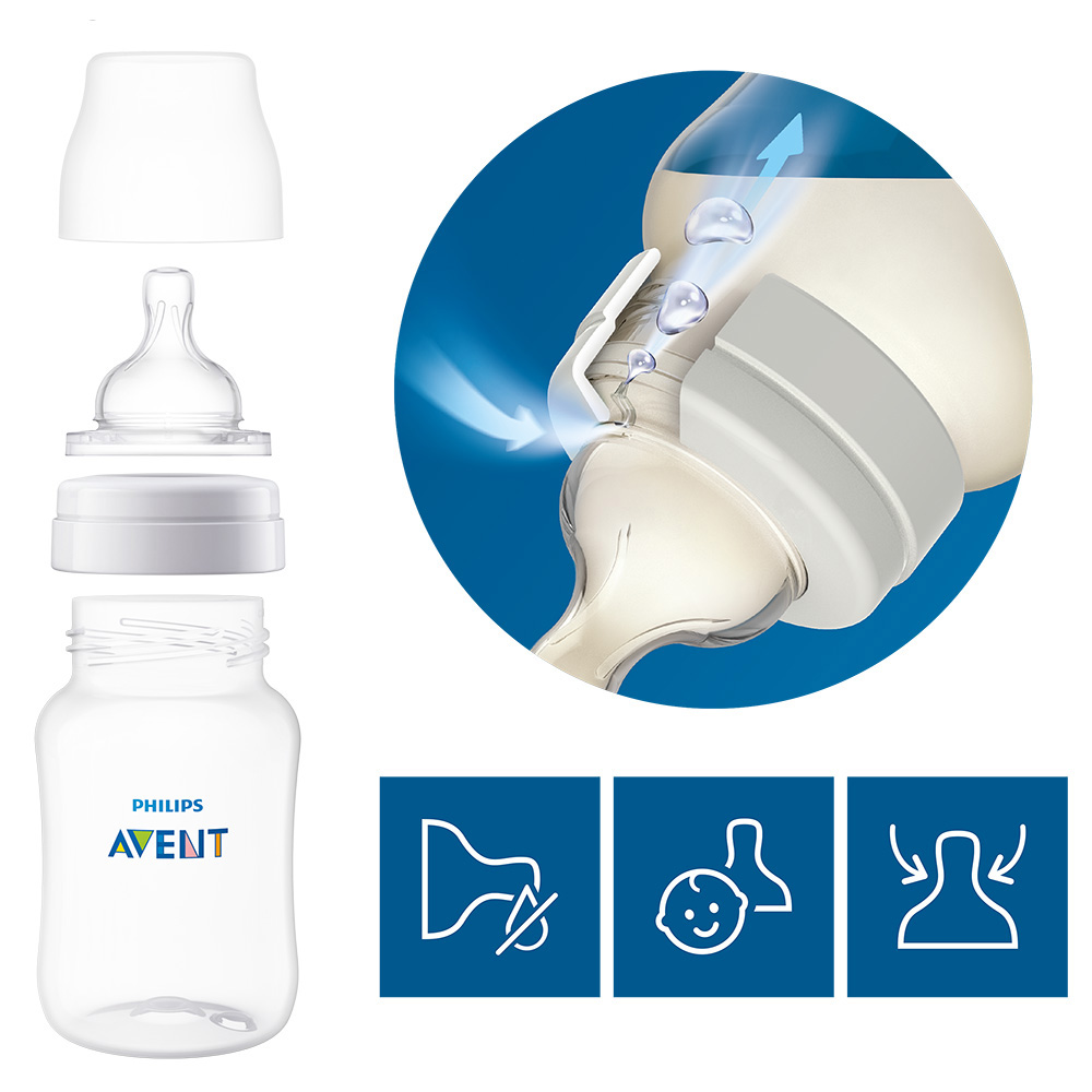 Philips AVENT etetőcumi Anti-Colic 2db 3 cseppes 3hó