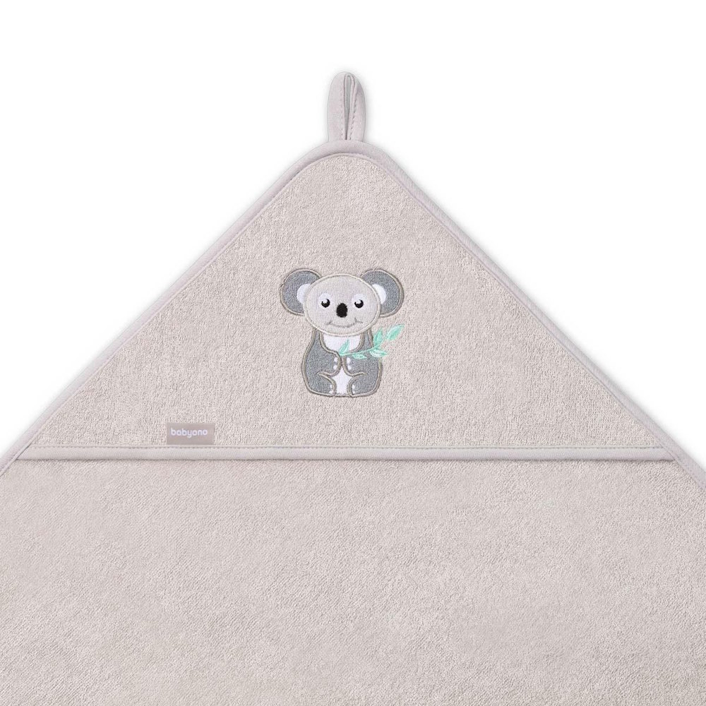 BabyOno fürdőlepedő kapucnis bambusz 100x100cm szürke koala 346/06