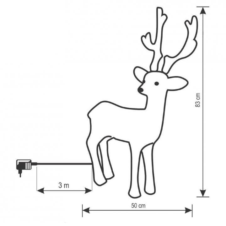 Rénszarvas dekoráció KDA 40 200 db LED, IP44, kültéri, beltéri
