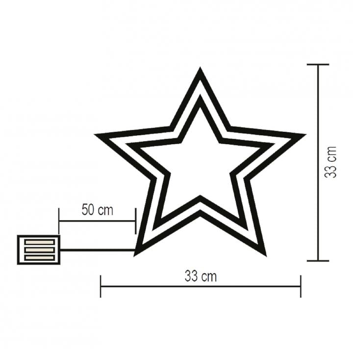 Csillag ablakdísz 33cm KID 503 B WW