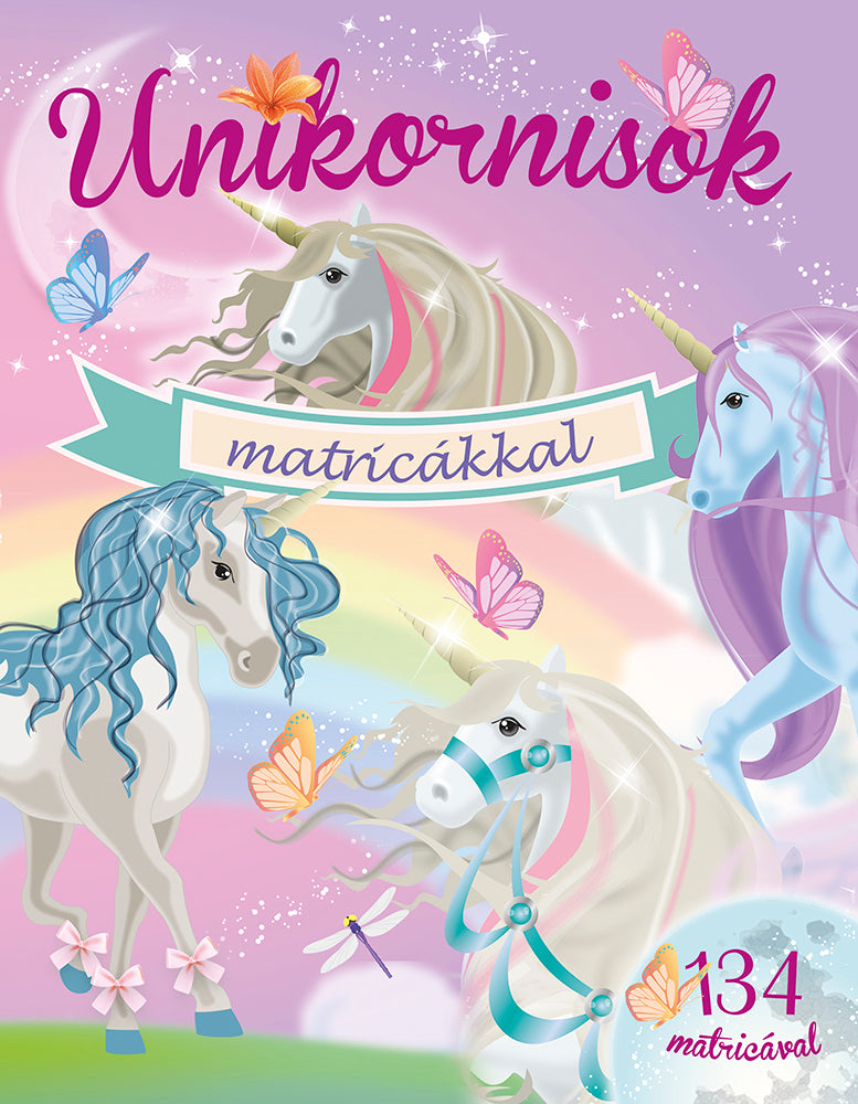 Unikornisok matricákkal - Lila