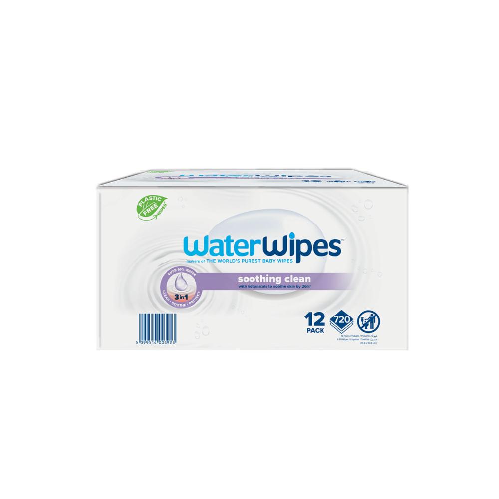 WaterWipes Soothing Clean Műanyagmentes Nedves Törlőkendő 12x60db