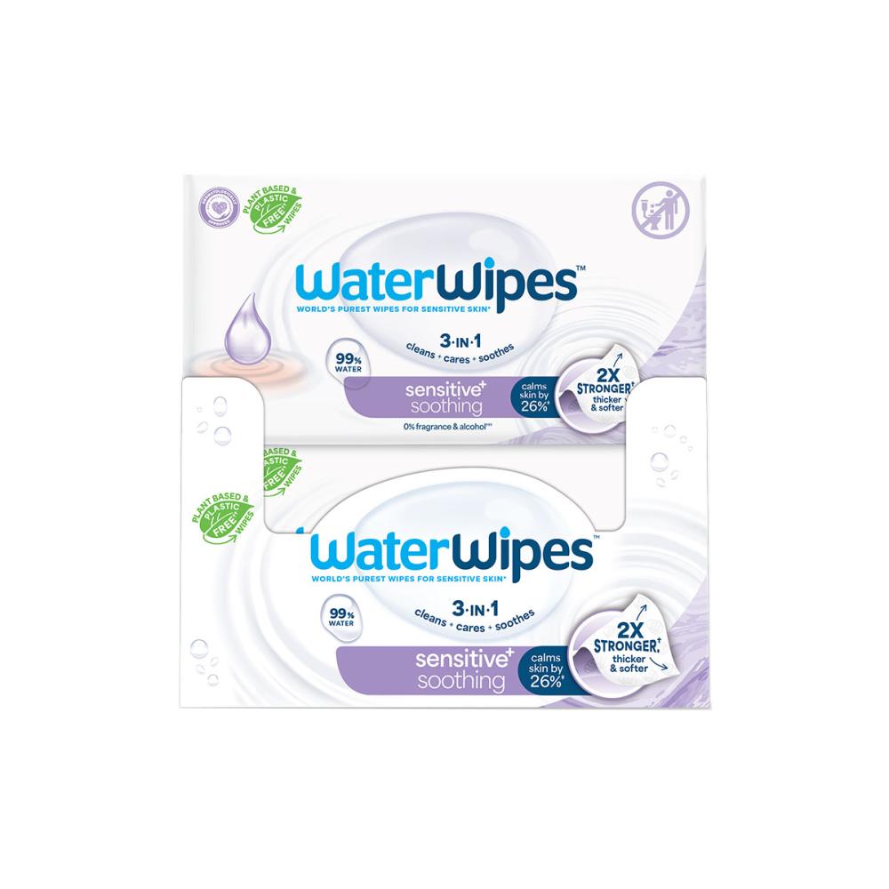 WaterWipes Soothing Clean Műanyagmentes Nedves Törlőkendő 12x60db