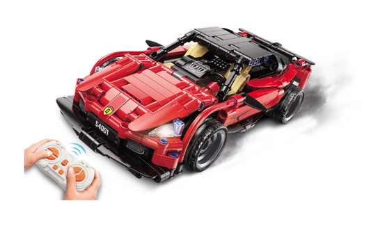 QMAN® 54001 | lego-technic-kompatibilis távirányítós építőjáték | 425 db építőkocka | Tech piros sportautó (app + controller)