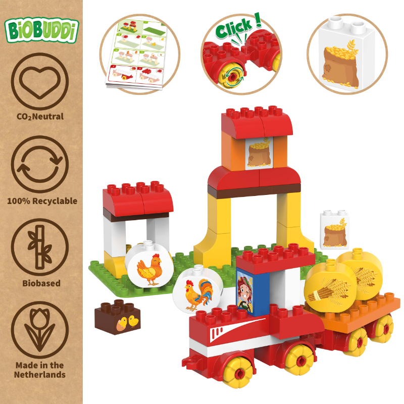 BiOBUDDi BB-0243 | legó-duplo-kompatibilis bio építőjáték | Gabonafarm