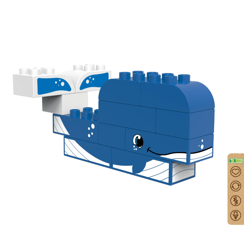 BiOBUDDi BB-0101 | legó-duplo-kompatibilis bio építőjáték | Sarkvidék - 2 az 1-ben bálna vagy fóka