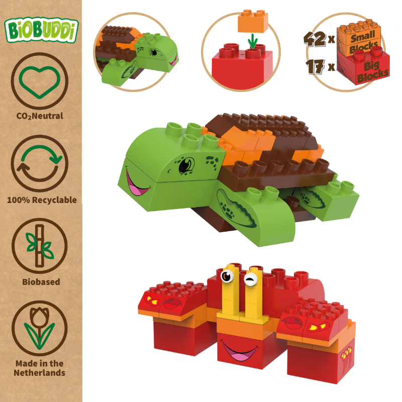 BiOBUDDi BB-0252 | legó és legó-duplo-kompatibilis bio építőjáték | Teknős és rák