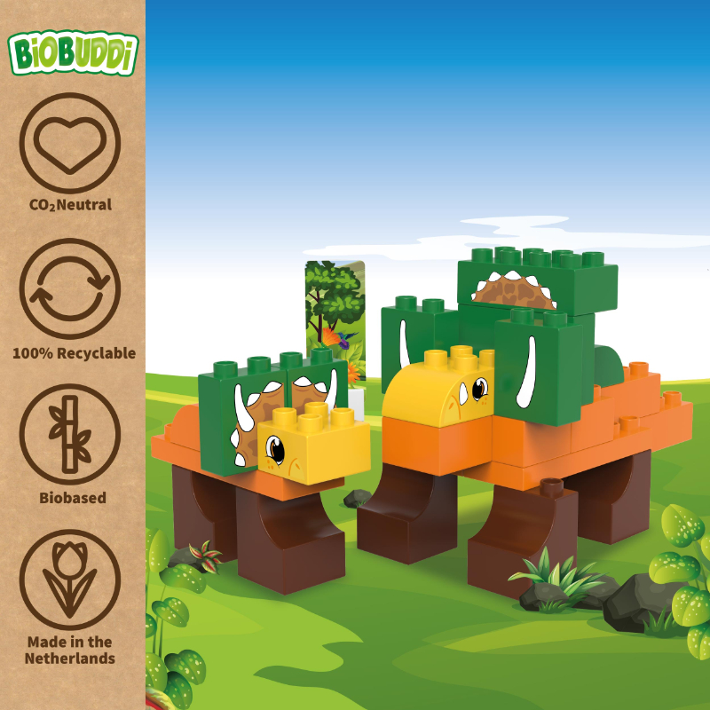 BiOBUDDi BB-0188 | legó-duplo-kompatibilis bio építőjáték | Triceratops