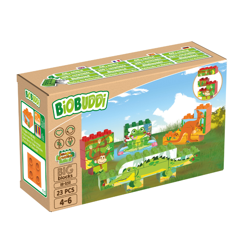 BiOBUDDi BB-0258 | legó-duplo-kompatibilis bio építőjáték | Vadvilág képalkotás