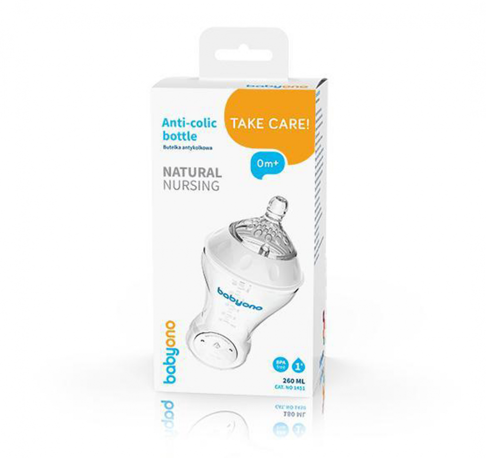 BabyOno cumisüveg Natural Nursing műanyag anti-colic 260 ml 1451
