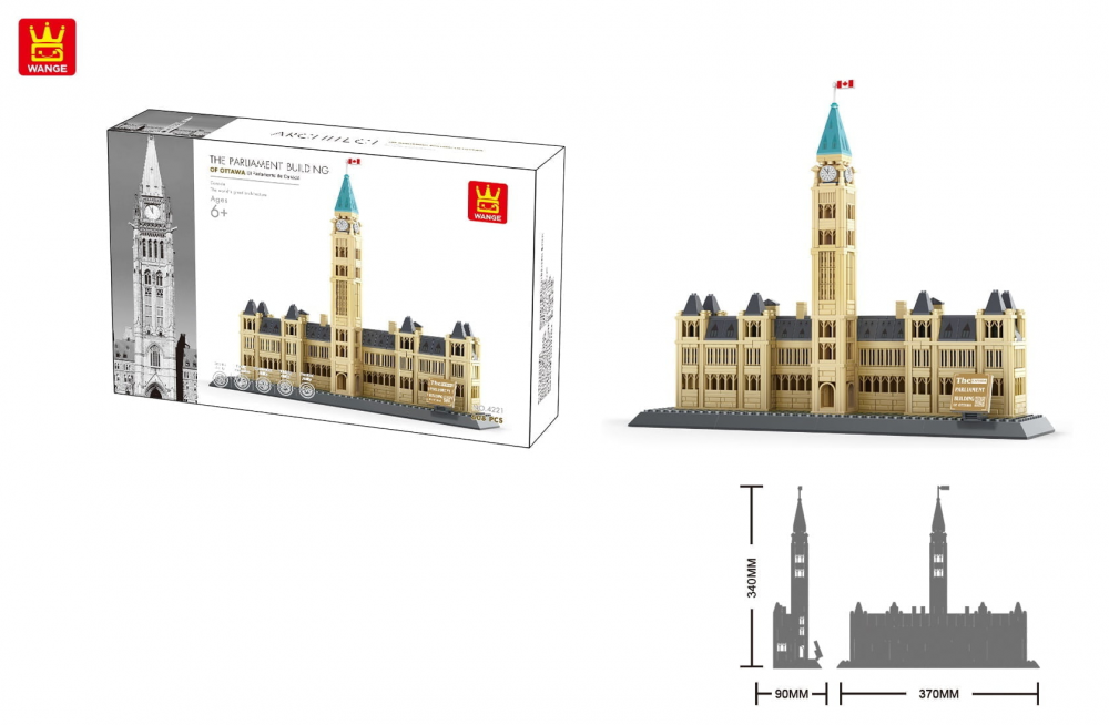 WANGE® 4221 | legó-kompatibilis építőjáték | 608 db építőkocka | Kanadai Parlament – Ottawa