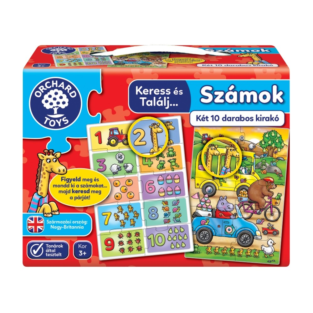 Keress és találj... Számok puzzle, 2x10 db-os Orchard Toys