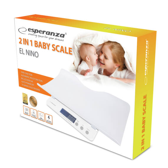 Esperanza EBS017, El Nino, 2in1, LCD, Elemes, Fehér, Személy és babamérleg