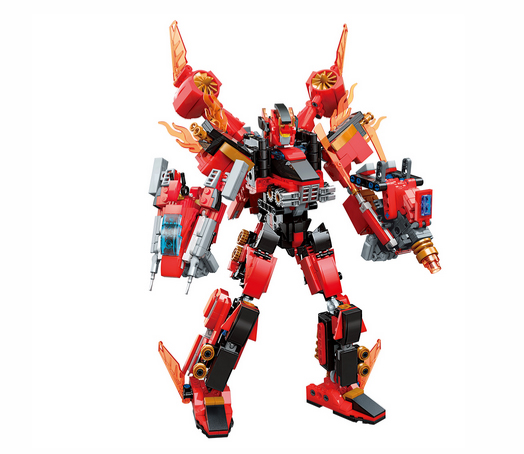 QMAN® 41305 | lego-kompatibilis építőjáték | 1201 db építőkocka | 4-az-1-ben óriási szett Lángisten Tábornok