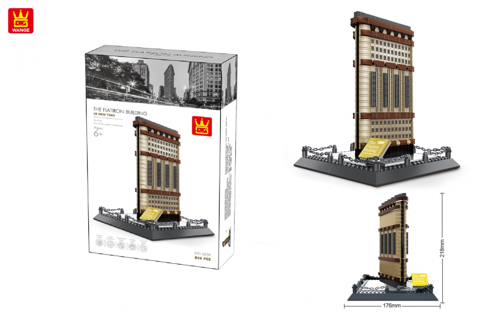 WANGE® 4220 | lego-kompatibilis építőjáték | 838 db építőkocka | Flatiron building – New York