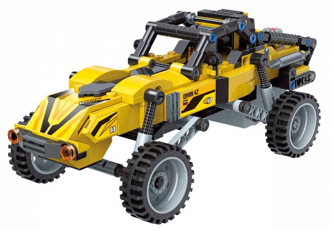 QMAN® 42108 | lego-kompatibilis építőjáték |  637 db építőkocka | 3-az-1-ben Csőrös kamion, Pick-up vagy Cross-autó – felhúzhatóak