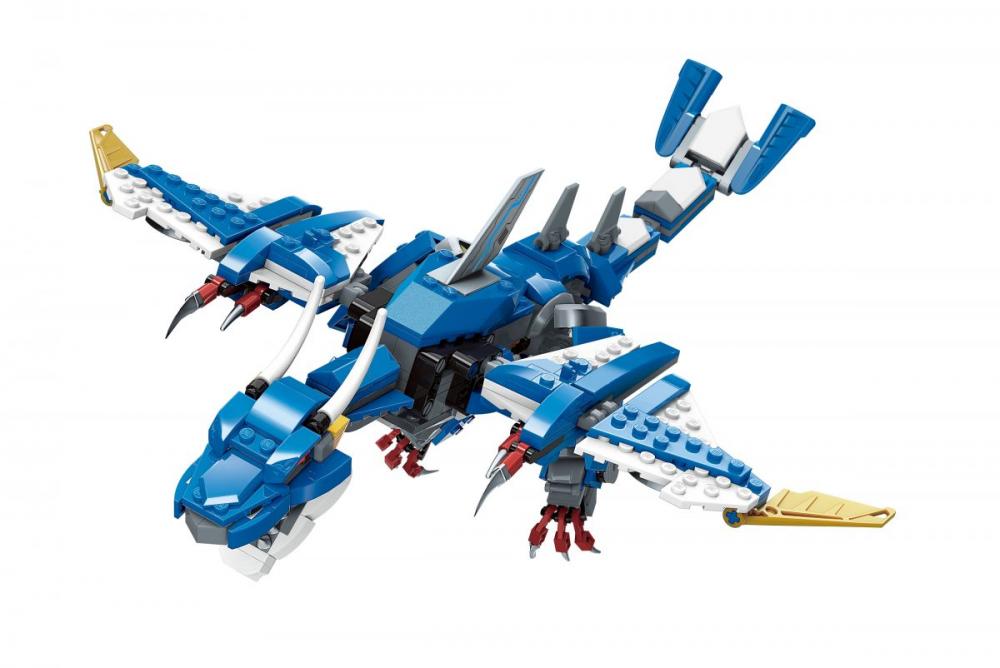 QMAN® 42103 | lego-kompatibilis építőjáték |  604 db építőkocka | 3-az-1-ben szuper kreátor Helikopter, Repülő sárkány vagy Vadászgép